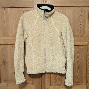 Mountain Hardwear Women's Cream Poodle Fleece Jacket Small Full Zip Pockets